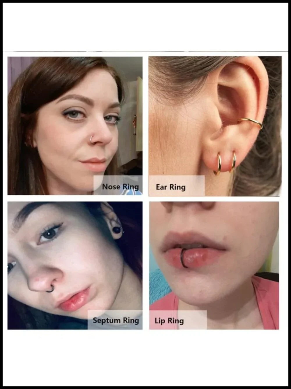 Titanium Hinged Nose Rings Hoop 20G 18G 16G 14G 12G G23 Implant Grade Clicker